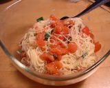 簡単♪生ハムとトマトの冷たいパスタ作り方5写真