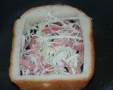 お好み焼き風くり抜きトースト♬作り方3写真