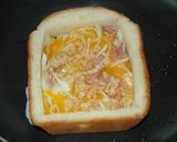お好み焼き風くり抜きトースト♬作り方4写真