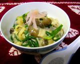 まかない風？しめじとホタテのひもの中華丼作り方4写真