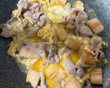 豚肉とお麩の卵とじ丼✴︎節約メシ作り方4写真