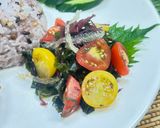 夏バテ防止💪海藻とトマトのポン酢ごま和え作り方3写真