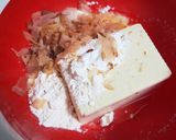 豆腐でヘルシーお好み焼き！えのきでもちもち食感作り方3写真