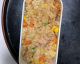 レンジ簡単洋風シーフードおこわ味炒飯弁当作り方13写真