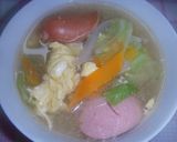 ブイヨンスープ（キャベツとフランク・卵）作り方12写真