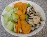 鮭と青梗菜の豆乳スープパスタ作り方1写真
