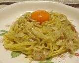 バジルのカルボナーラ風クリームパスタ作り方12写真