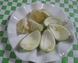 お弁当に☆かぼすの皮でミニボート作り方1写真