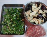 豚肉となすとピーマンの甘味噌炒め♪作り方1写真