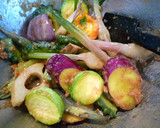簡単！10種類の素揚げ野菜の麦味噌丼　作り方3写真