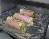 キャベツと鮭フレークのハムチーズ巻き焼き作り方3写真