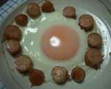 ウインナーでハートの目玉焼き作り方4写真