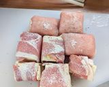チーズ入り豆腐ベーコン巻きのバター醤油ソテー作り方4写真