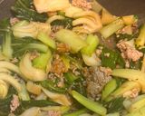 青梗菜のひき肉炒め作り方7写真