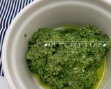 シーフードとオリーブのジェノベーゼパスタ作り方1写真