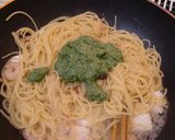 シーフードとオリーブのジェノベーゼパスタ作り方6写真