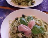 シーフードとオリーブのジェノベーゼパスタ作り方9写真