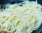 長ネギ＆タラコふりかけの和風オイルパスタ作り方2写真