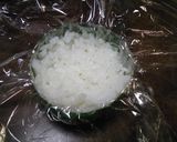 お花のクルクルラップおにぎり作り方2写真
