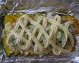 かぼちゃとじゃこのねぎマヨホイル焼き作り方1写真