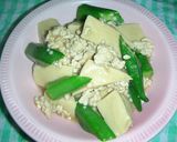 鶏挽肉と高野豆腐とオクラ煮作り方9写真