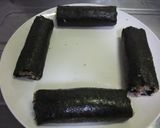 レンジで調理　とりひき肉＋梅の海苔巻き作り方6写真