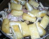 鶏肉とキノコの月見蕎麦（うどん）作り方5写真