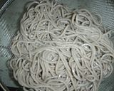鶏肉とキノコの月見蕎麦（うどん）作り方6写真