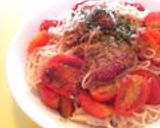 トマトとおかかの醤油スパゲティ作り方7写真
