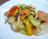 秋鮭のちゃんちゃん焼うどん作り方5写真