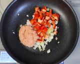 鶏ひき肉とパプリカのパスタ作り方4写真