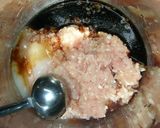 鶏挽肉と温泉卵丼作り方1写真