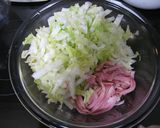白菜とハムの胡麻マヨマスタードサラダ作り方1写真