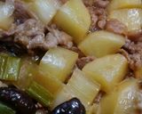 豚こま肉と大根ネギシイタケの煮物作り方2写真