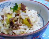 ウチのご飯　サツマイモとそぼろの混ぜご飯作り方6写真