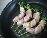 ちくわと豆苗のベーコン巻き焼き作り方5写真