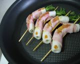 ちくわと豆苗のベーコン巻き焼き作り方6写真