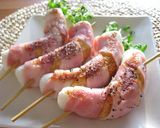 ちくわと豆苗のベーコン巻き焼き作り方7写真