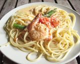 ☆海老のトマトクリームパスタ☆作り方4写真