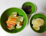 朝食に♬ｵｰﾄﾐｰﾙとﾌﾙｰﾂのﾐﾙｸ煮作り方1写真