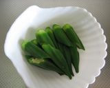 海老とおくらの甘胡麻和え作り方2写真