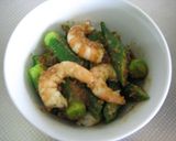 海老とおくらの甘胡麻和え作り方5写真