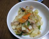 インスタントラーメンの調味料で肉野菜炒め作り方4写真