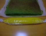 たっぷりかぼちゃの抹茶ロールケーキ作り方3写真