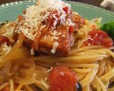 チキンのトマトソース煮込みスパゲッティ作り方15写真