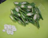 オクラのにんにくチーズ焼き✯作り方2写真