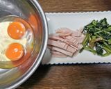 ほうれん草とハムのオムレツ作り方1写真