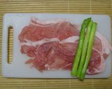 豚こま切れ肉のアスパラ巻き 照り焼き作り方2写真