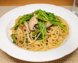 春菊と椎茸のパスタ作り方10写真