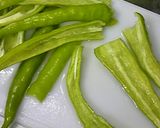 万願寺唐辛子と茄子ベーコン炒め作り方1写真